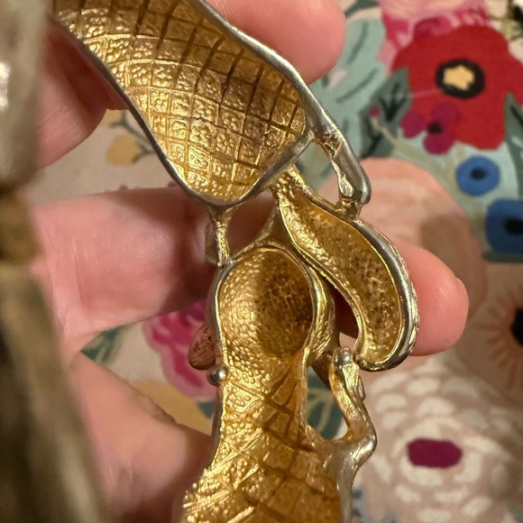 Textured Gold and Silver Bracelet - Picture 4 of 11